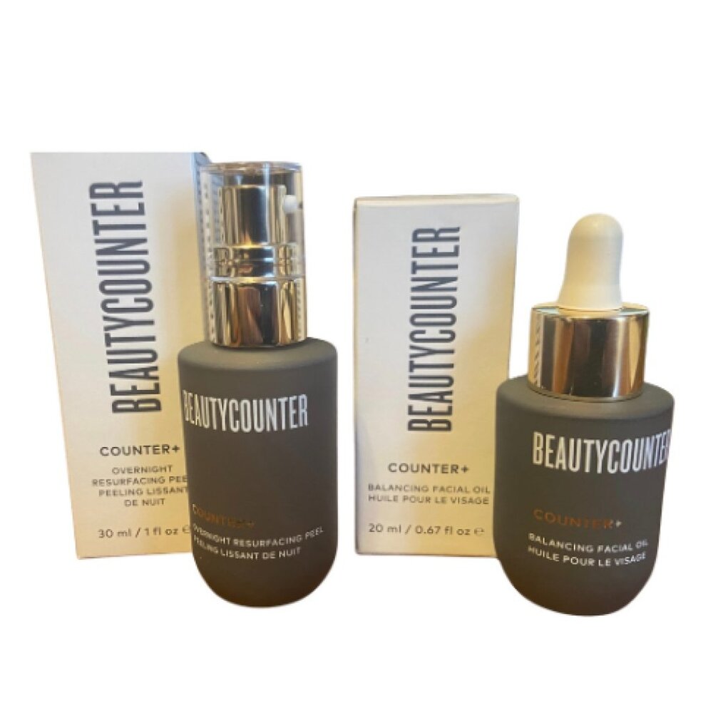 Beautycounter Counter+ Overnight Resurfacing Peel & Balancing Facial Oil Bundle